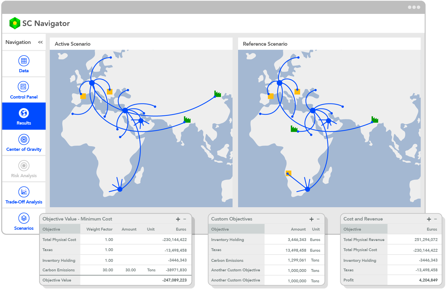 supply chain network design and planning application